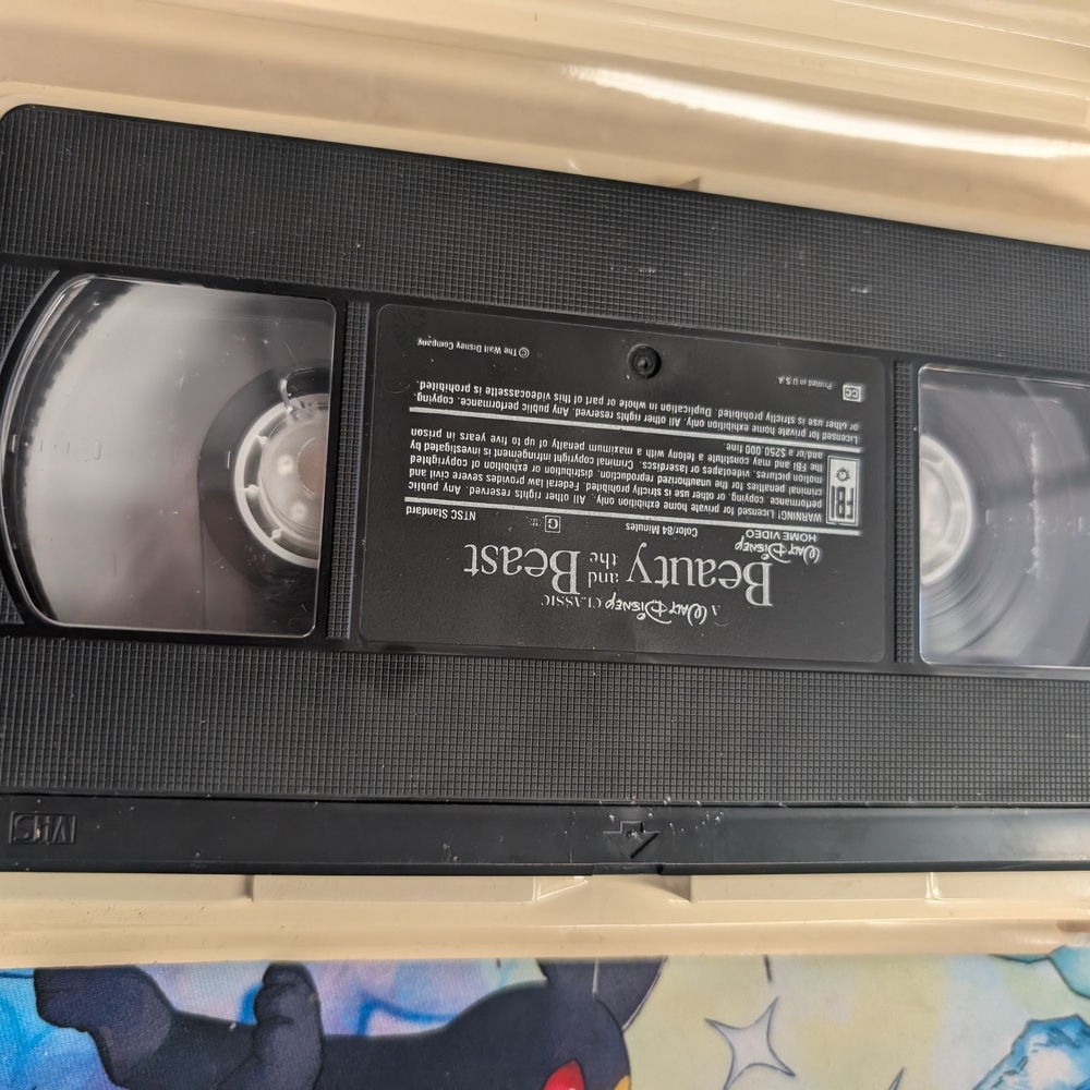 Beauty and the Beast Walt Disney VHS Tape - Black